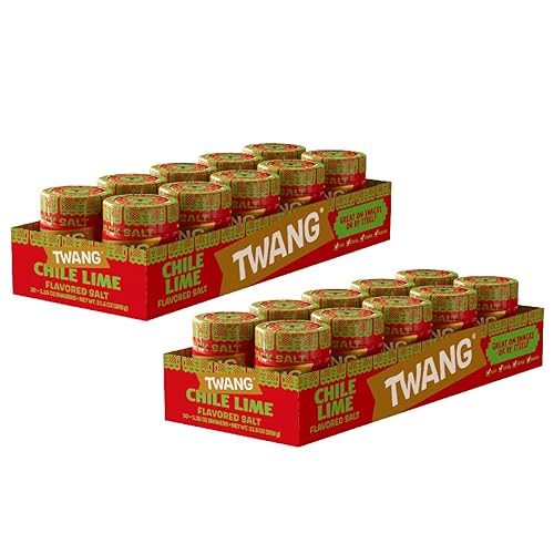 Twang erz Chile-Lime Condimenting Salt Snack Topping, coctelera de 1.15 onzas (paquete de 20)