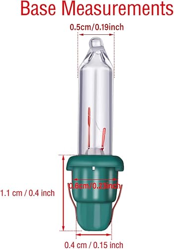 Miniatura 9 de Mudder 800 mini bombillas de repuesto para árbol de Navidad, 2.5 V, incandescentes, luces de vidrio con base, decoración de Navidad para interiores