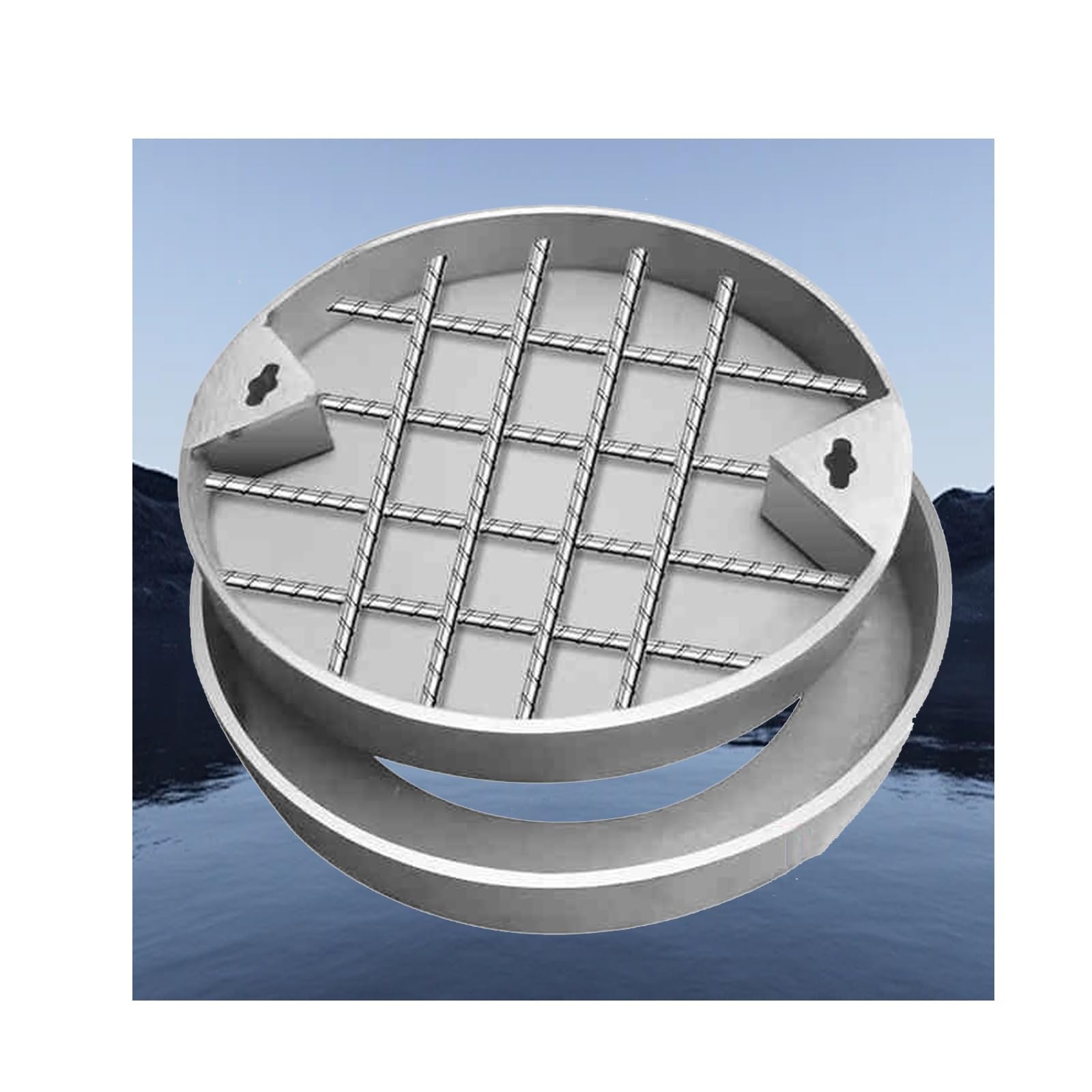 GJMSSMY Stainless Steel Manhole Cover, 70x70cm (27.5x27.5in) - Heavy Duty Inground Access Cover for Sidewalks, Patios, Driveways, and Pedestrian Areas