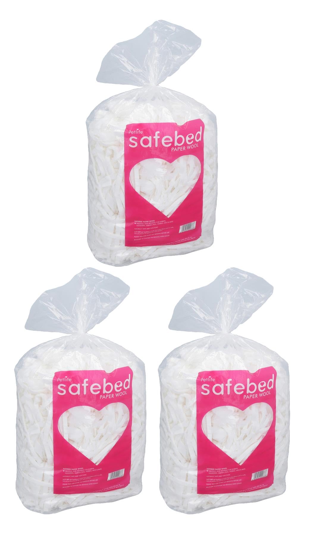 AB Tools 3PK EXTRA Large Bag 2kg Small Animal Hamster Gerbils Paper Wool Bedding
