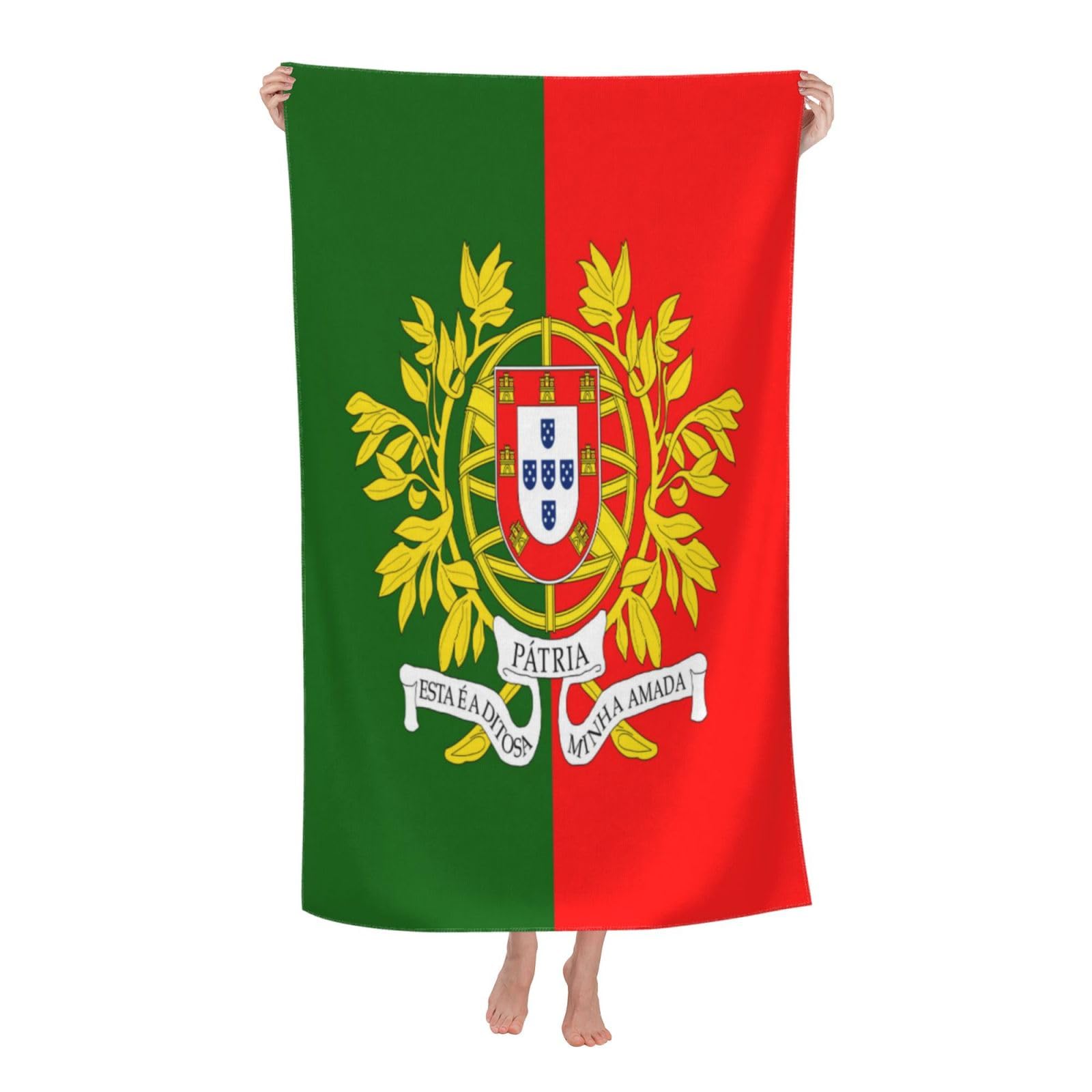 LSRCPD Beach Towels Portuguese Flag Bath Pool Camping Swimming For Adults Women 80X130Cm