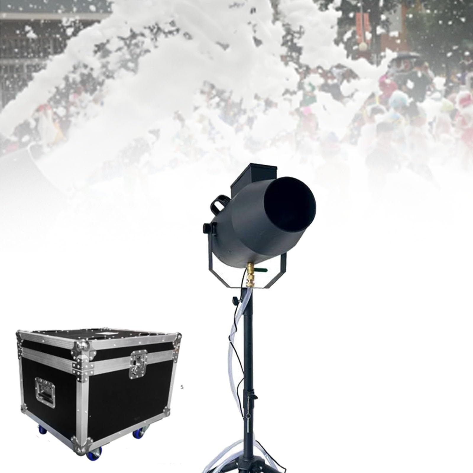 Große Schaummaschine, 6–10 m Entfernung/80 m² Fläche, 1000 W Hochleistungs-Handsteuerung, einstellbarer Winkel, Jet-Schaummaschine mit Bühneneffekt, for Partys im Freien, Sommer-Schwimmspaß for Kinder