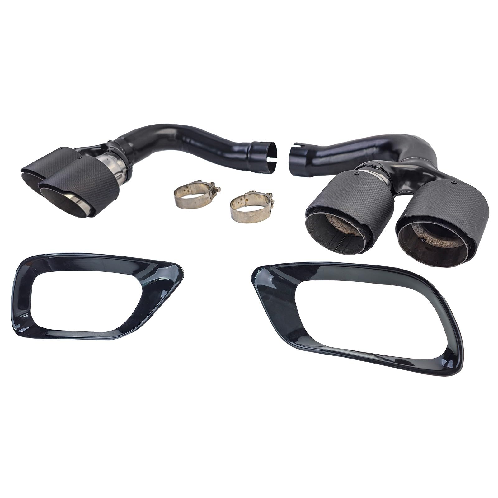 europetuning - 06019-2 DOUBLES SORTIES ECHAPPEMENT ACIER ET CARBONE SPORT PACK M COMPATIBLE BMW X6 E71 30d 40d