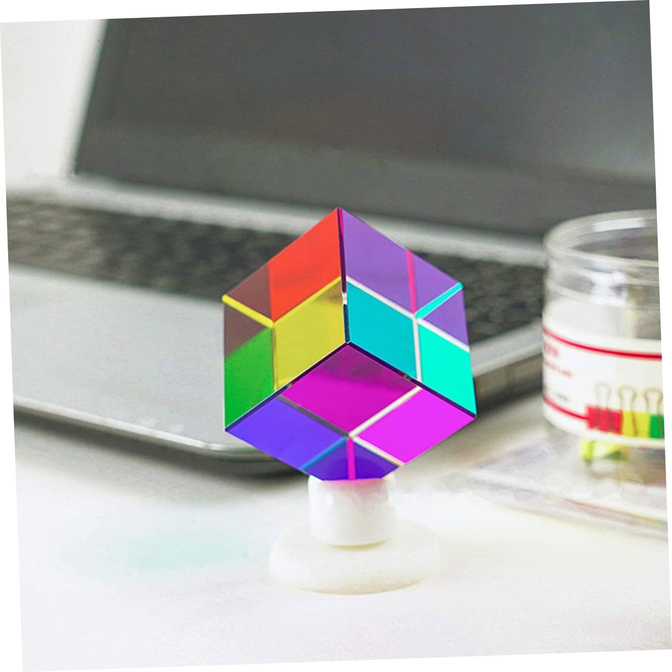 Toyvian 8piezas Prismas Ópticos De Cubo Para Experimentos De Física y Fotografía Efecto De Dispersión De Luz Aprendizaje Educativo y Decoración
