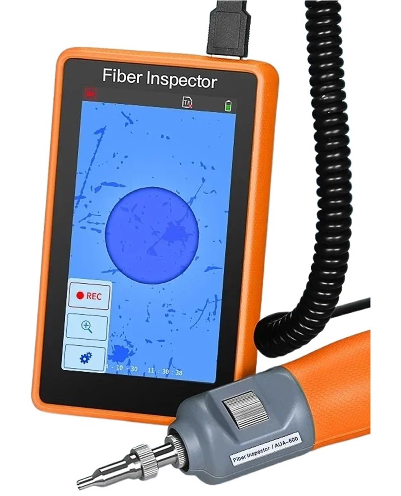 OTDR, Limpiador de fibra óptica AUA-600, microscopio 400X, pantalla táctil HD 5 pulgadas, sonda inspección, detector extremos(Support UPC)