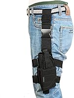 Vista 5 de Funda de pierna caída para pistola, para diestros, táctica, para muslo, airsoft, pistola, ajustable, actualización Negro(Black Left)