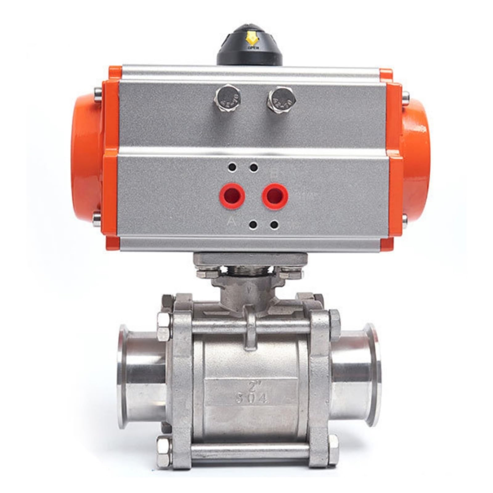 YWRWUPMGK DN80 304 Stainless Steel Ball Three Piece Tri Clamp Type With Double Acting Cylinder Pneumatic