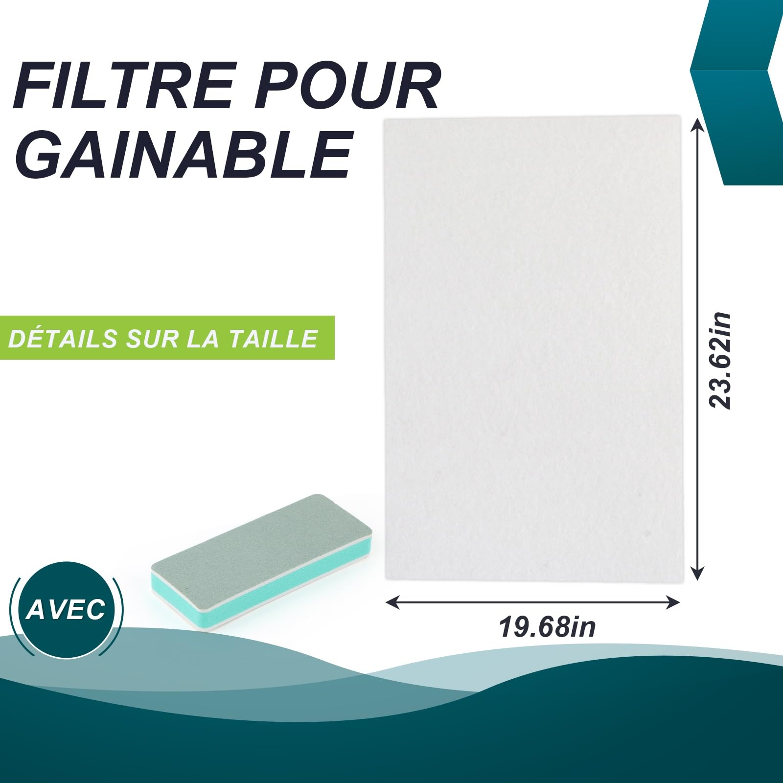 50 x 60cm Filtre Grille de Reprise Gainable,Filtre Lavable Grille de Reprise Gainable,Filtre Reprise Air Gainable,pour Industriel à Poussière