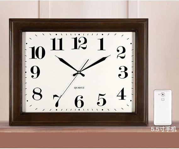 Decorative Wall Clock Large Digital Wall Clock Solid Wood Square Wall Clock HD LCD Display Modern Wall Clock Bedroom Kitchen Silent Clock 18 Inches Digital Wall Clock (Color : A)