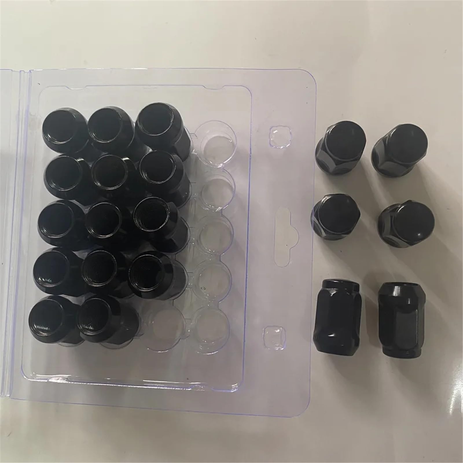 ricambi auto Compatibile con Ford Per Mustang 2014- Per Camaro 2010- Per Challenger 20 pezzi dadi ruota esagonali da 3/4" 19 mm 35 mm M14x1,5 neri