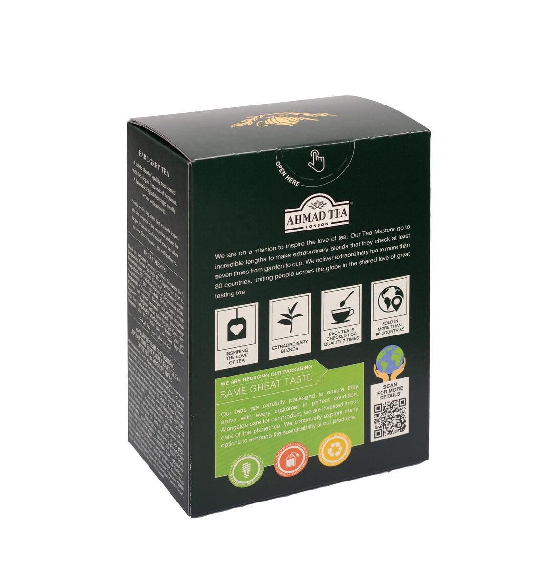 Ahmad Tea Earl Grey Té negro Assam Ceilán bergamota 250g