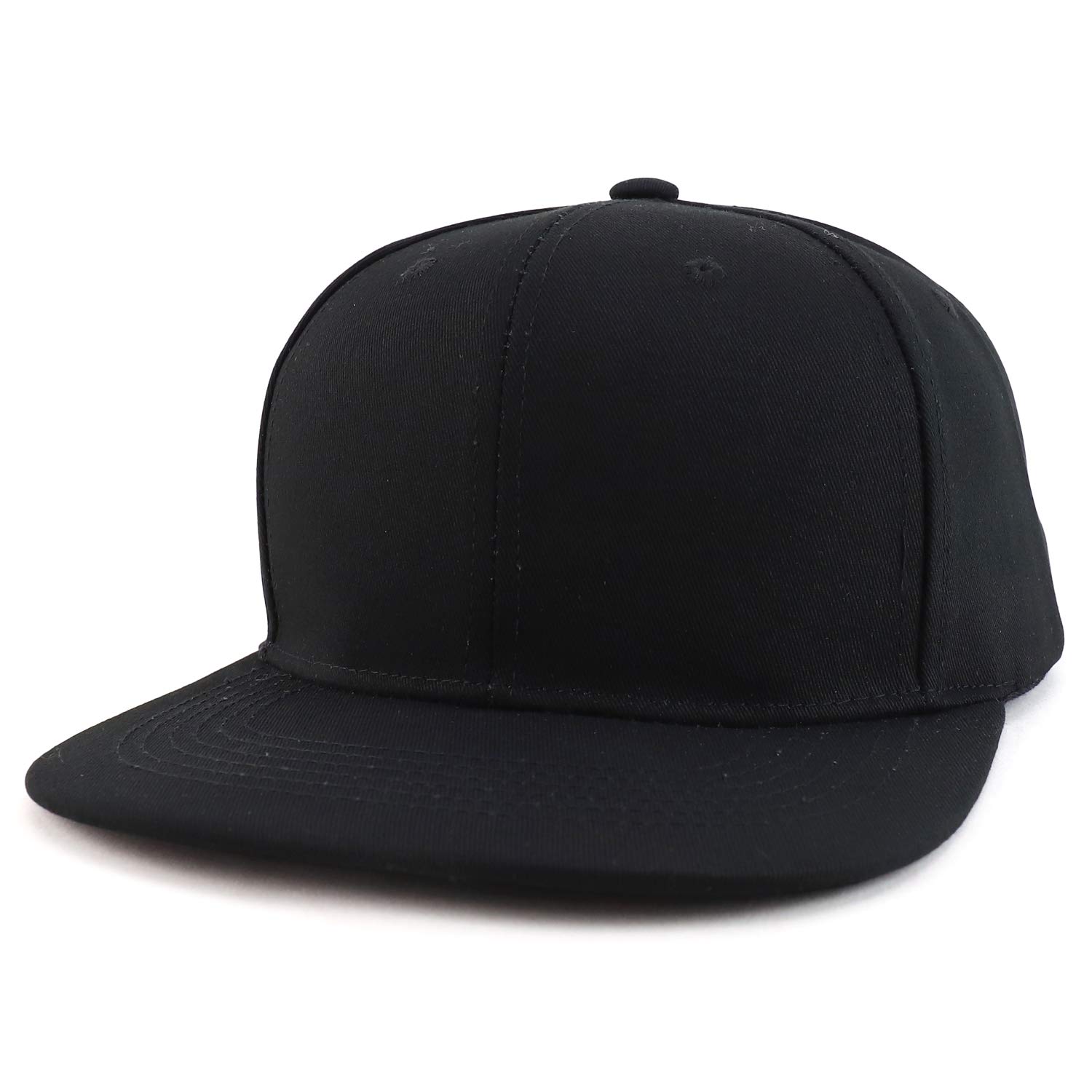 Trendy Apparel ShopOversize 2XL Blank Plain Back Flatbill Snapback Baseball Cap