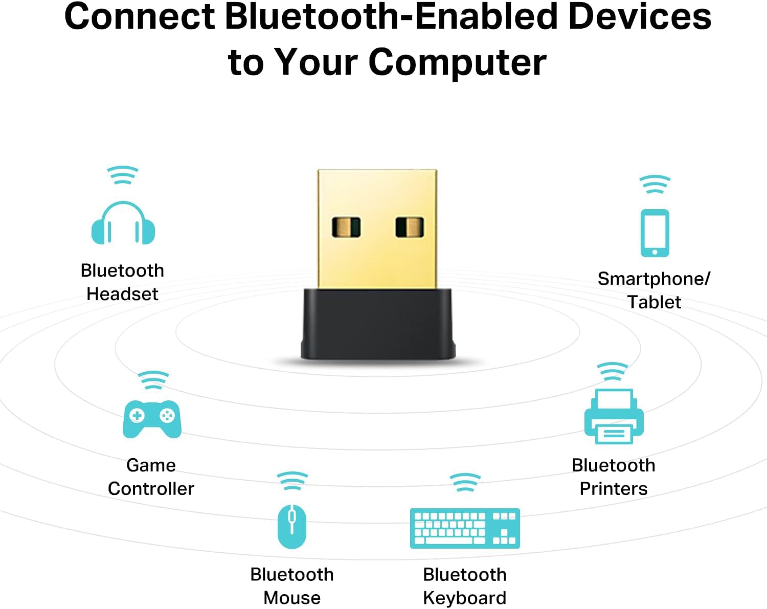 TP-Link Adattatore USB WiFi 2 in 1 AC600 (Archer T2UB Nano) Bluetooth 4.2 con adattatore di rete wireless a doppia banda 2.4G/5G per PC desktop, WPA3, supporta Windows 11, 10, 8.1, 8, 7
