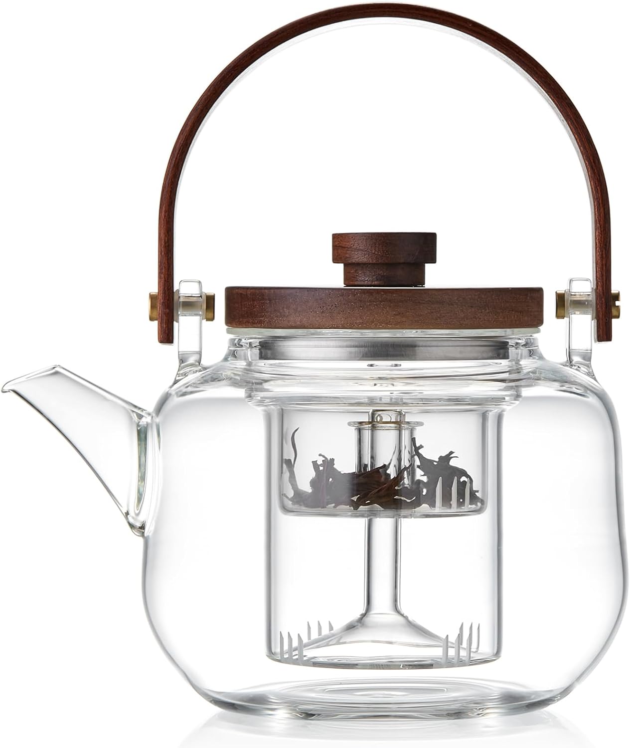 Glass Teapot with Infuser 1100ml/37.2 fl oz, Heat Borosilicate Glass Tea Pot with Infuser for Loose Leaf Tea, Stovetop Safe