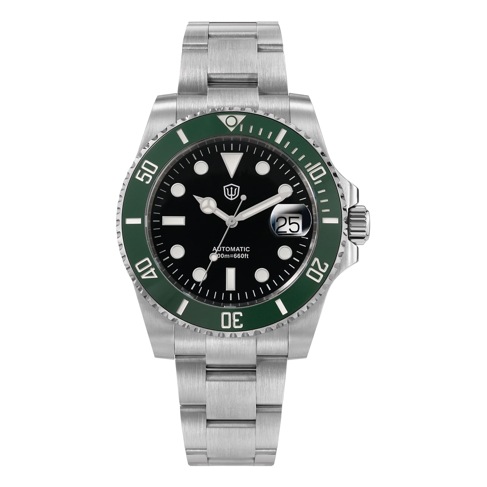 watchdives WD5512B Zegarek do nurkowania dla mężczyzn, ST2130, automatyczny zegarek na rękę, 40 mm, szkło szafirowe, wypukłe lustro do okna daty (efekt wzmocnienia 2,5-krotnego), BGW-9 niebieskie