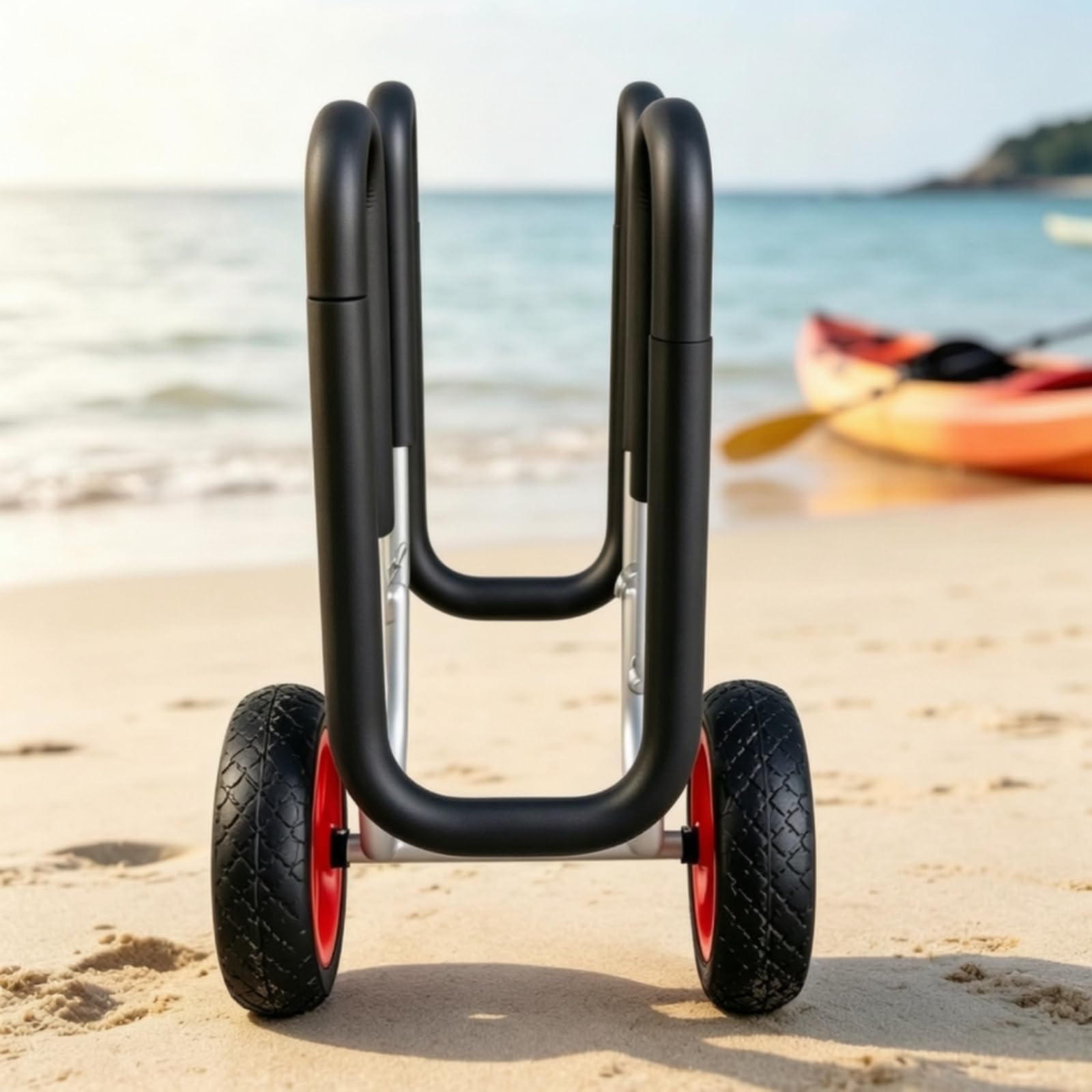 Kayak con Ruedas Terreno Remolque Práctico Vehículo Acuático para Piragüistas, istas, Playa, Puerto, 05S Verde para Terreno Plano - Capacidad 30KG