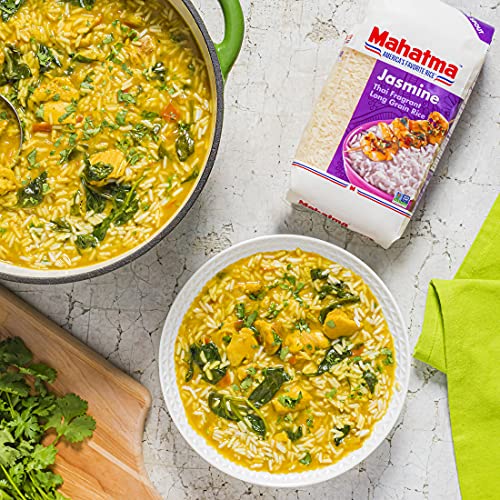 Mahatma Authentic Aromatic Thai Jasmine White Rice, Gluten Free, Non-Gmo, Vegan, 5 Lb, 80 Oz #TOP5