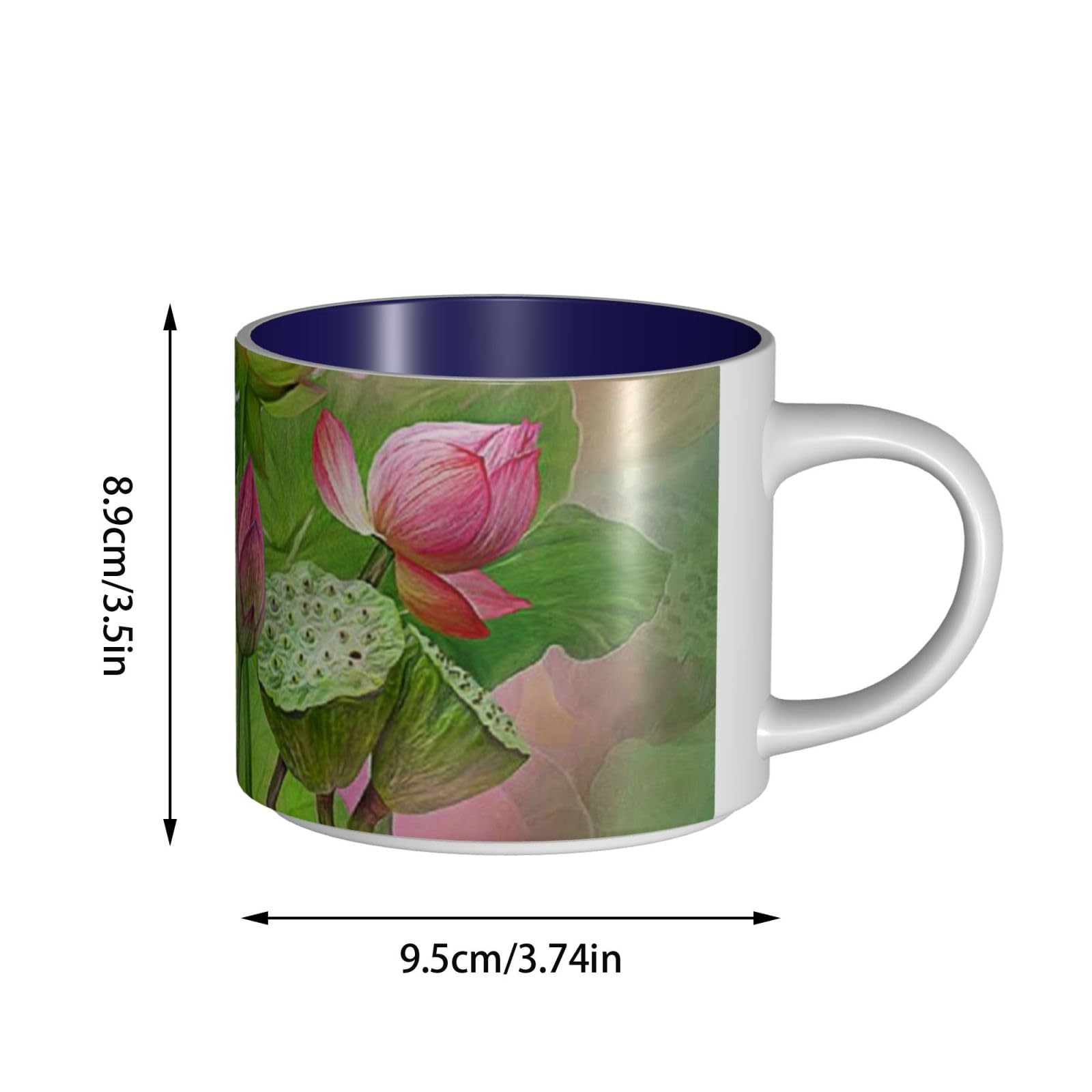Spirit of the Lotus bedruckte große Keramiktasse Kaffeetasse