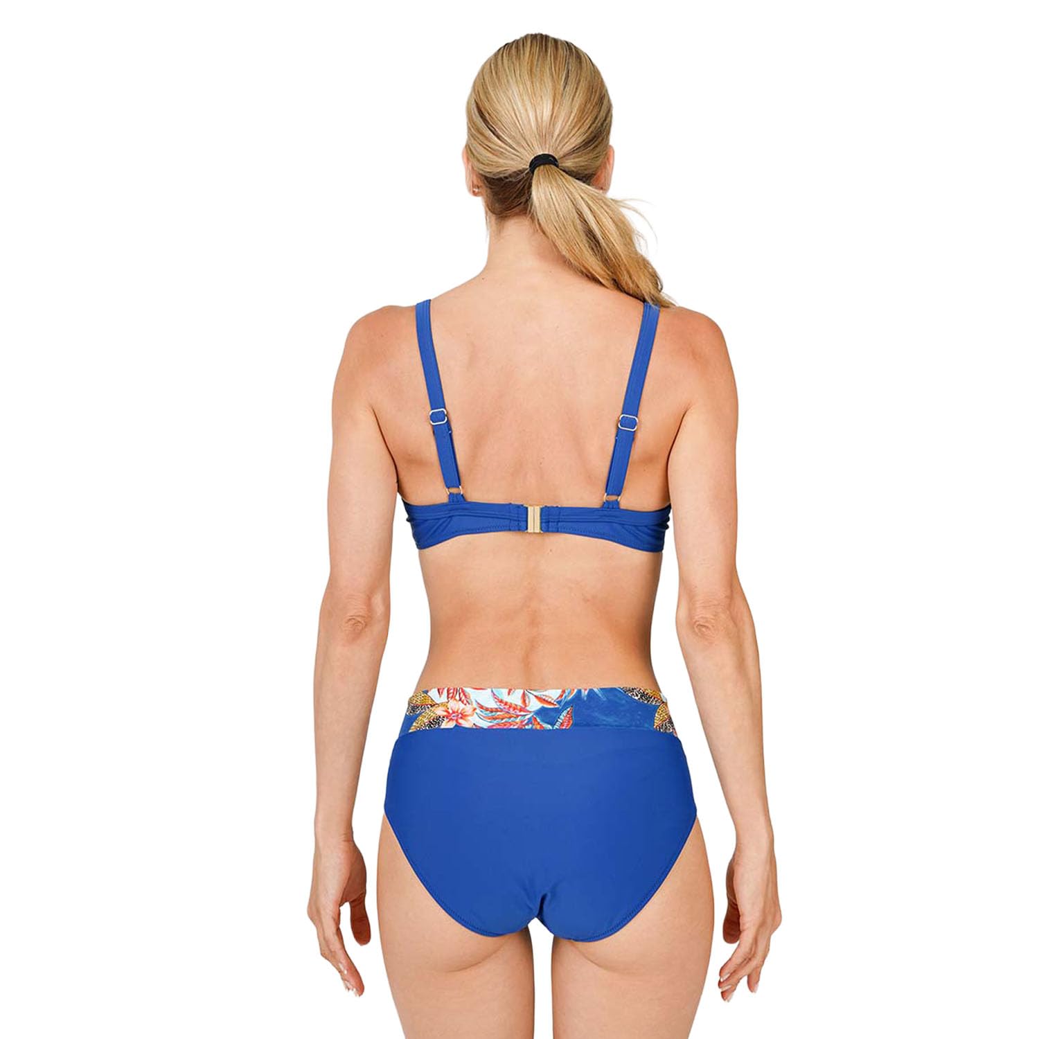 Damskie bikini z fiszbinami i wysokim stanem TEGB1853C