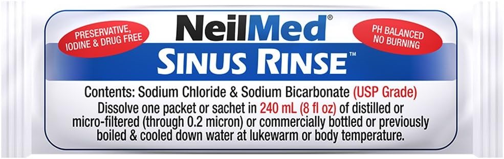 NeilMed Sinus Rinse - طقم شطف أنفي كامل مع 60 عبوة مسبقة