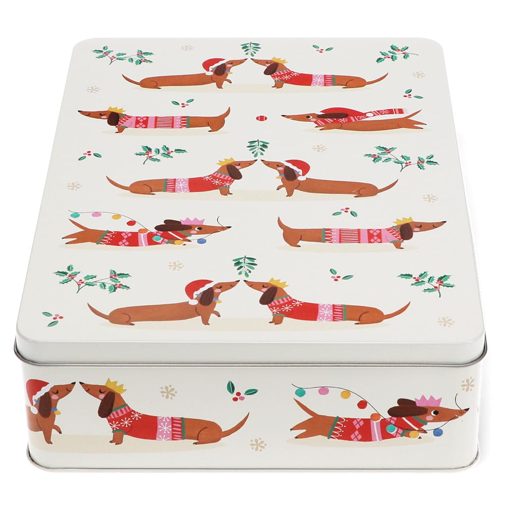 Rex London Blanc Storage Box Festive Sausage Dog