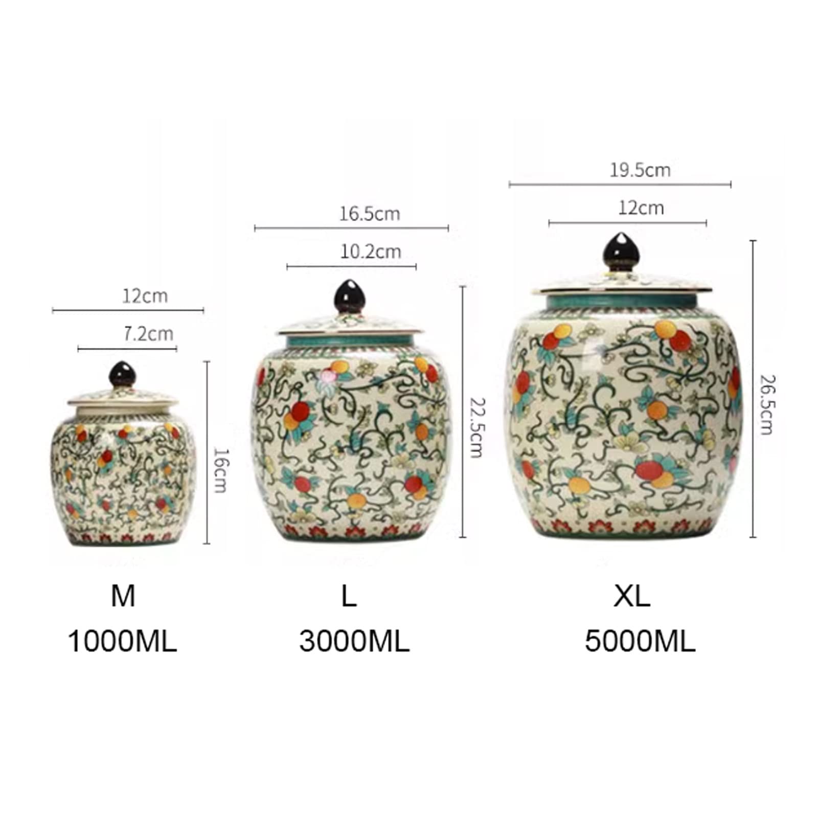 Lata de Té Recipiente for té de cerámica clásico, recipiente for té suelto de porcelana de estilo chino oriental, recipiente for caramelos de azúcar hecho a mano, recipiente for té con tapa Recipiente
