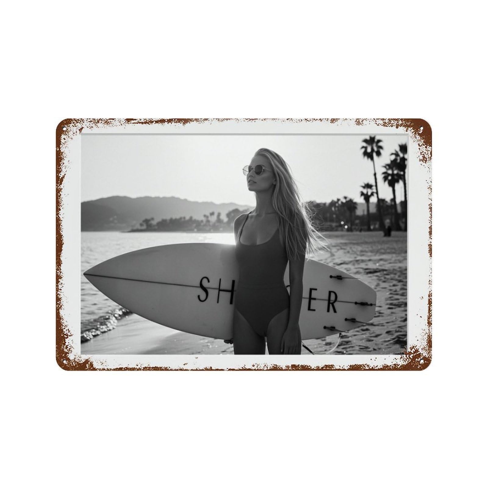 xiaoxiaoshen Surfboard, Photography S Wall Decor Art Metal Tin Poster Modern Home Decor Art Home Bar Shop Decorations Vintage Sign 20x30cm