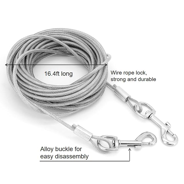 Foto 5 de 7 de ShawFly Cable de estaca y atadura para perro sólido, espiral de acero premium