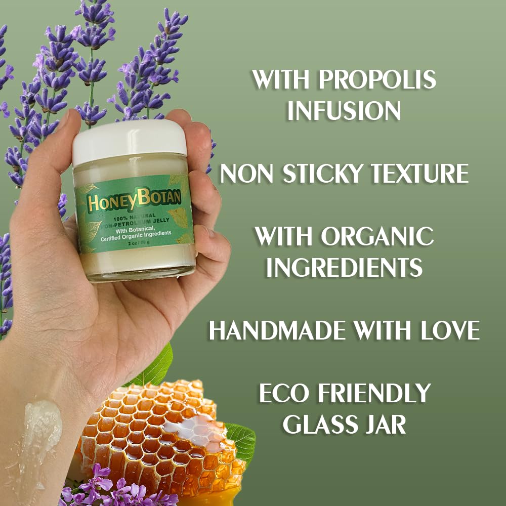 Beesaluxe HoneyBotan - 100% Natural Unpetroleum Skin Balm with Organic Ingredients - Petroleum Jelly Alternative for Lips, Hands, Baby Care, Makeup Remover, and More (2 Ounce) - Image 2