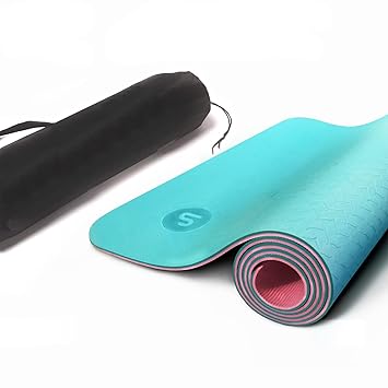 Premium Yoga Mat, BODYYOGA Exercise Meditation Mat, TPE Material, Non Slip Mat For Yoga With Carry Bag, 72'' x 24'' Yoga Practicing Mat -Inch Thick, Integrated Anti-Tear Pilates Mat - For Men & Women - (Mint Blue)