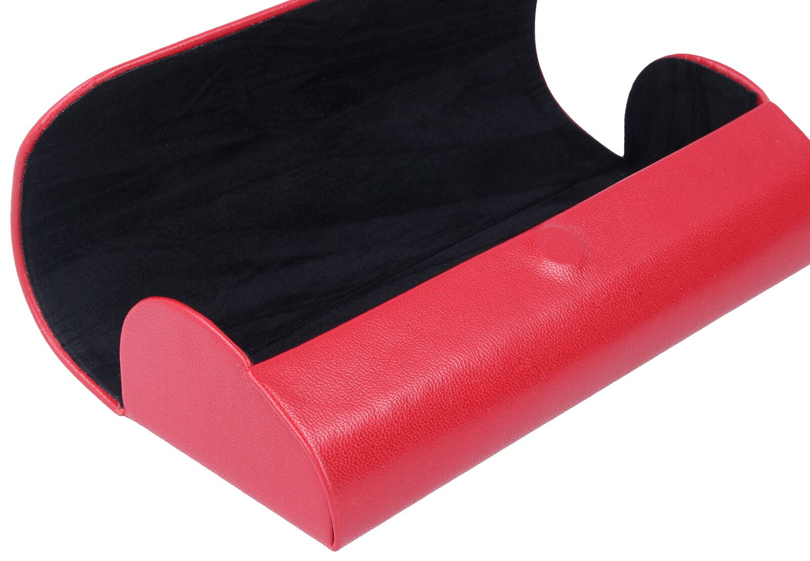 Paule & Knopf Schickes Brillenetui mit Magnetverschluss - London - aus echtem, super weichem Leder in Rot Glattleder