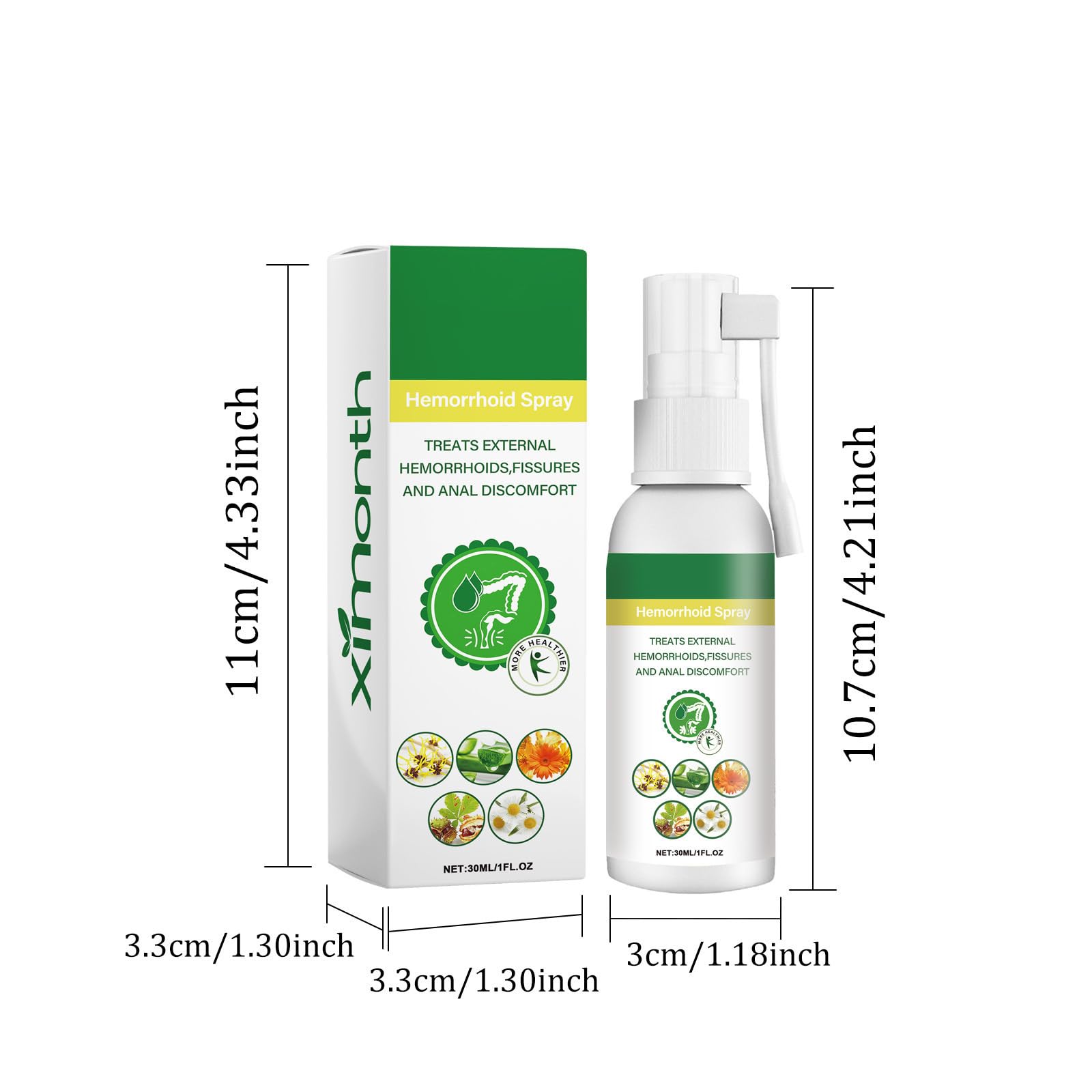 2PCS Hémorroïdes Spray, Traitement Contre, Hémorroïdes Traitement, soin extérieur pour la peau du corps