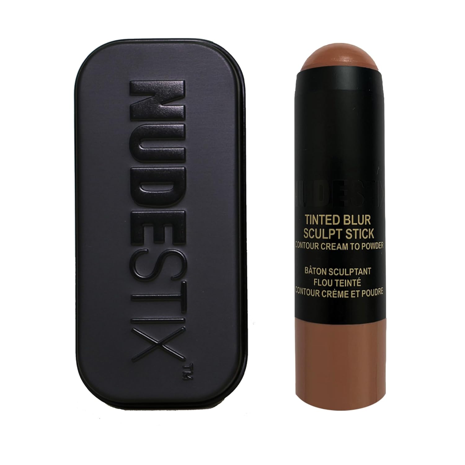 Nudestix Tinted Blur Sculpt Stick – Cream-to-Powder Matte Contour Stick for Natural Face Sculpting & Definition | Lightweight, Blendable, Vegan & Clean Beauty Makeup Neutral Nude Medium