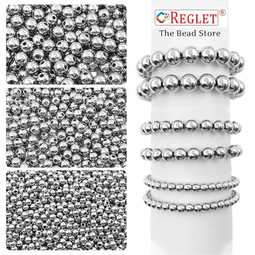 Image of 1800 Pcs Off White + Pcs 1800 Silver + 1800 Pcs Golden Pearl Beads for Jewellery Making Kit - Beads for Bracelet Making Kit - Pearls for Craft - Plastic - Sizes 4, 5, 6, 8, 10, 12mm - 540g