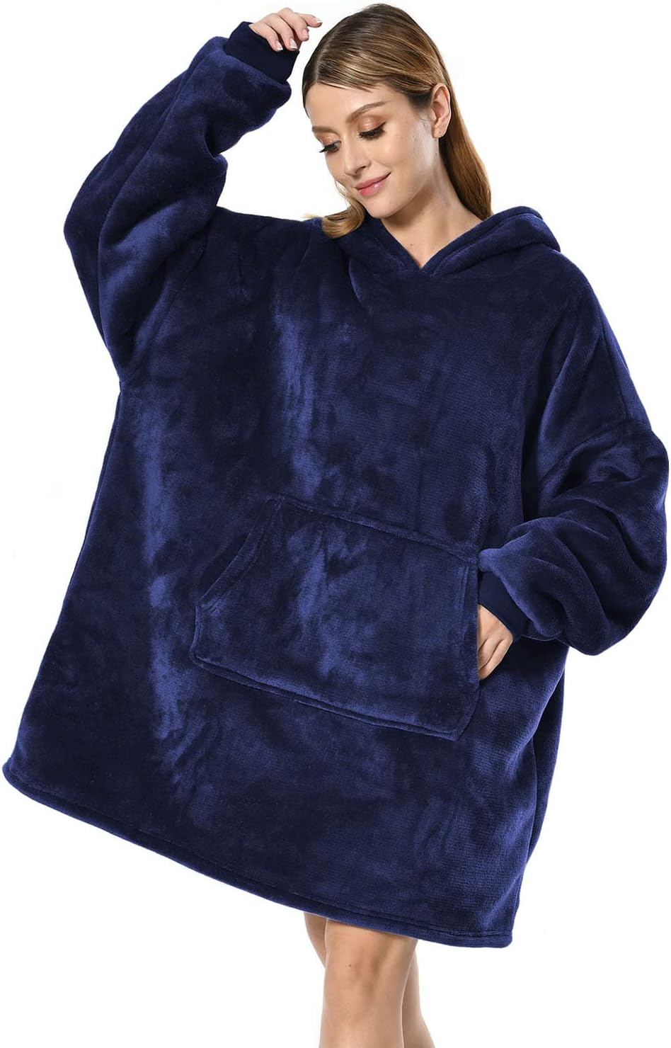 Seogva Oversized Sherpa Hoodie, Wearable Hoodie Sweatshirt Blanket, Super Soft Warm Comfortable Blanket, One Size Fits All, Men, Women, Girls, Boys, Friends