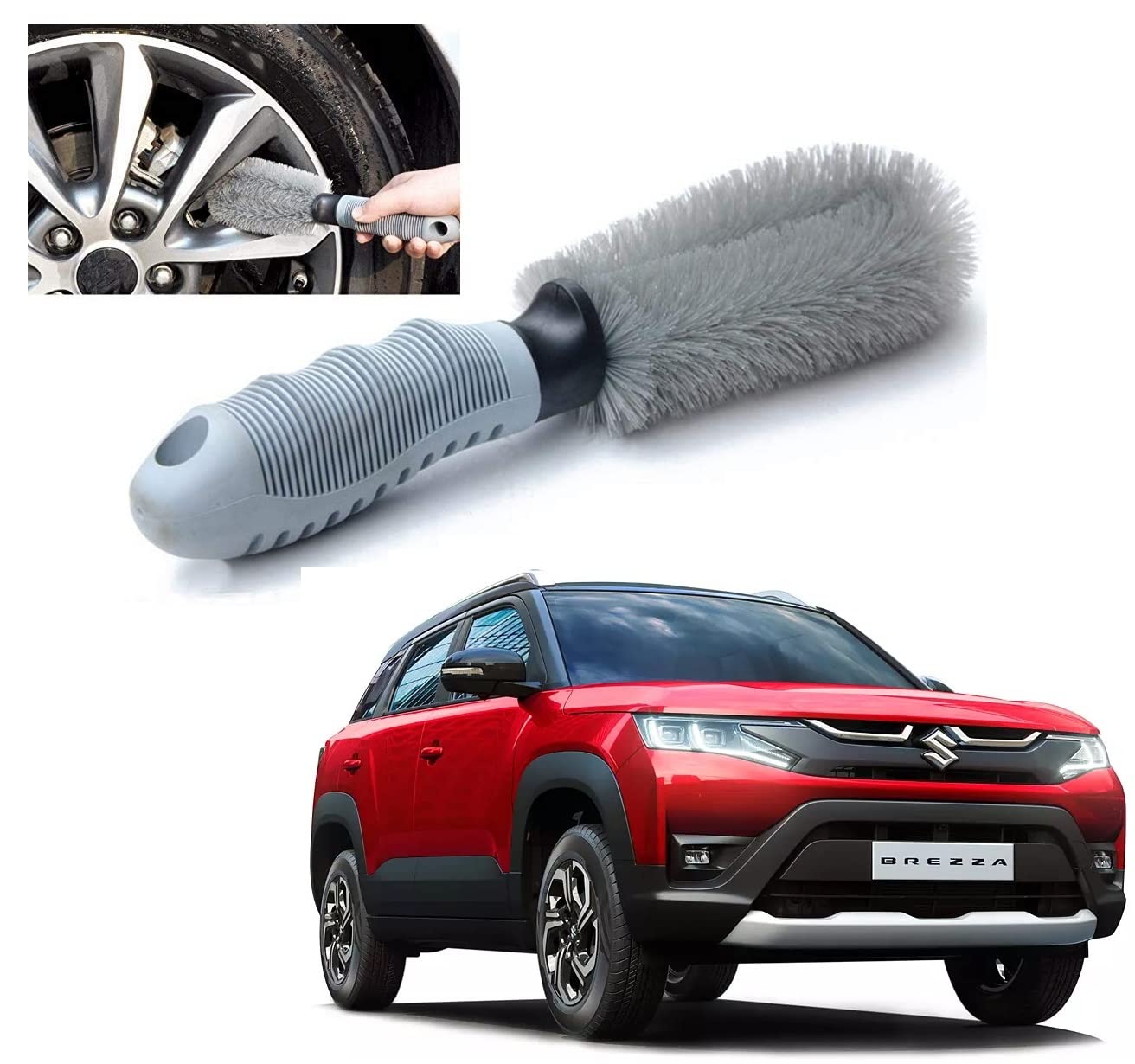 Auto Addict Car Alloy Wheel Cleaner Brush Tyre Rim for Maruti Suzuki