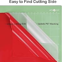 Vista 5 de HTVRONT Vinilo permanente rojo – Rollo de vinilo rojo permanente adhesivo rojo brillante de 12 pulgadas x 14 pies compatible con máquina de corte