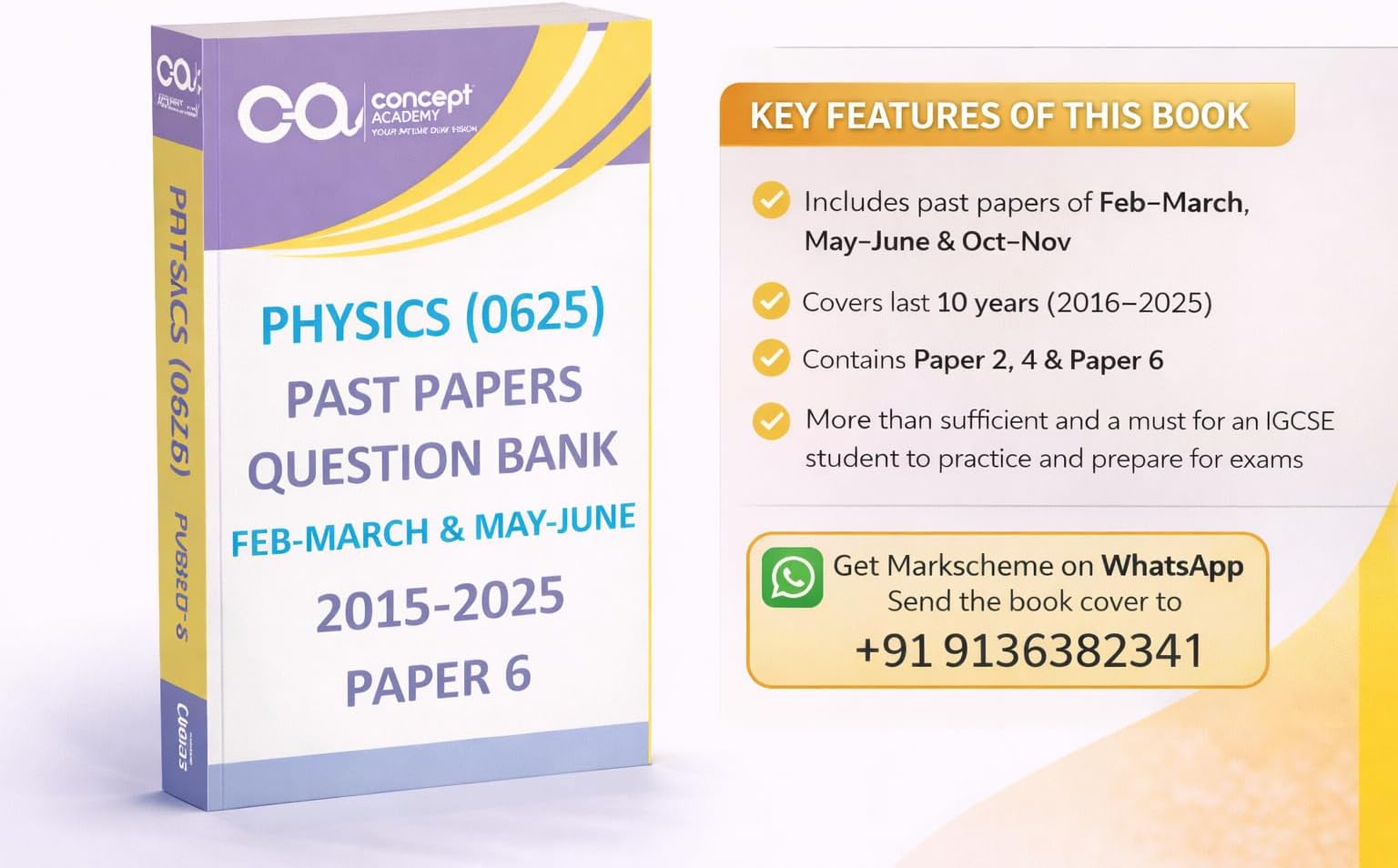 CAMBRIDGE IGCSE PHYSICS (0625) PAST PAPERS QUESTION BOOK PAPER 2,4 & 6 OCT-NOV, MAY-JUNE & FEB-MARCH.(SET OF FIVE BOOKS)