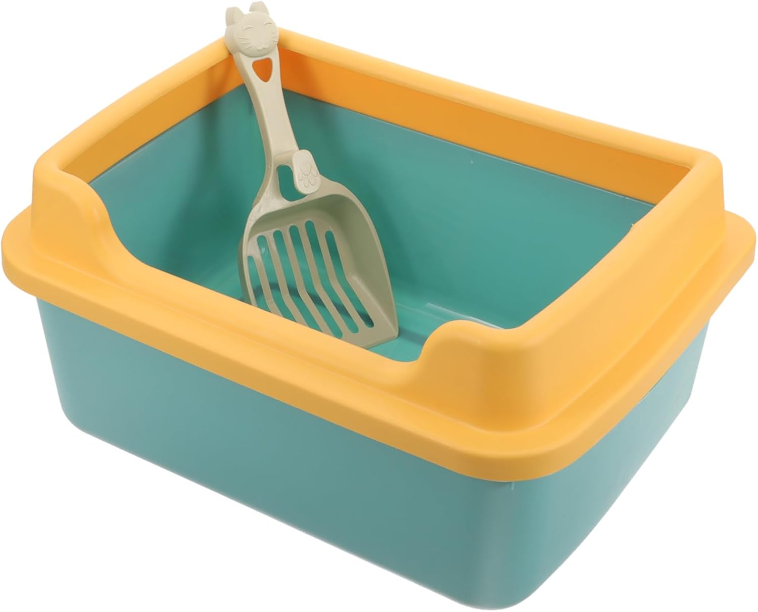 1set Cat Litter Box with Detachable Design Semi-Enclosed Cat Training Potty and Easy to Kitten Toilet for Indoor Use with Shovel