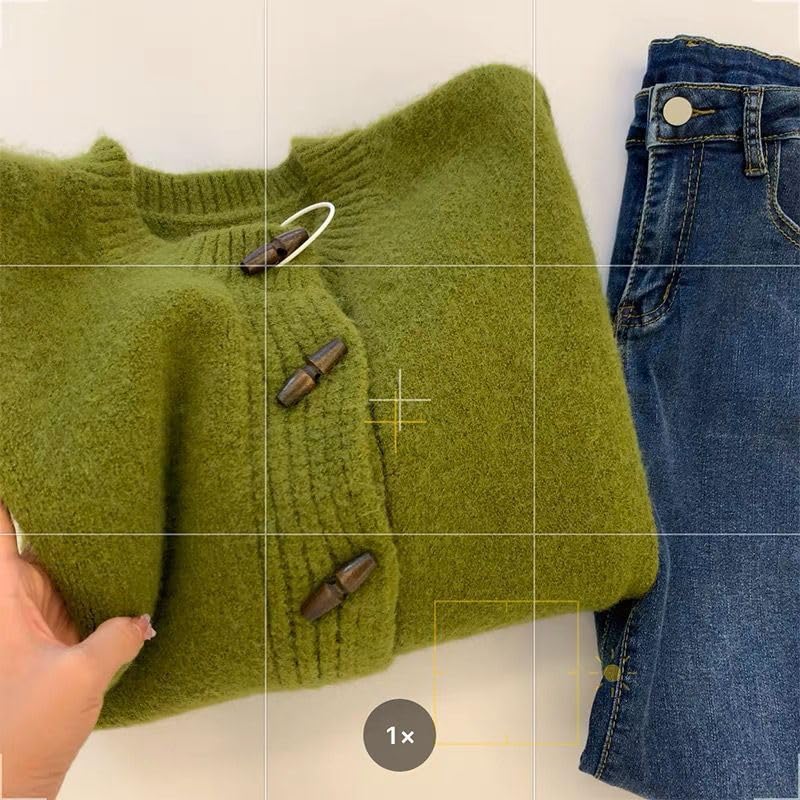 Button Up Cardigan Oversized Cardigans for Women Olive Green Sweater Fall Tops Vintage Cardigan3