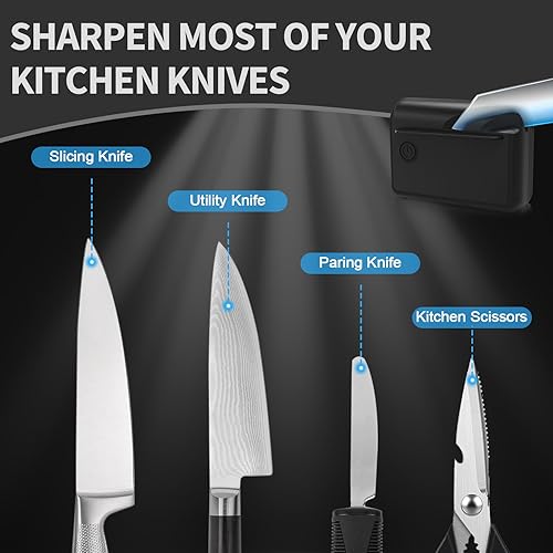 Miniatura 6 de Afilador de cuchillos, afilador de cuchillos eléctrico profesional para uso doméstico, te ayuda a afilar rápidamente cuchillos con cuchillas de