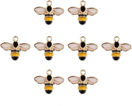 John Bead 8-Piece Bumble Bee Sweet and Petite Charms for Bracelet Necklace Jewelry Making