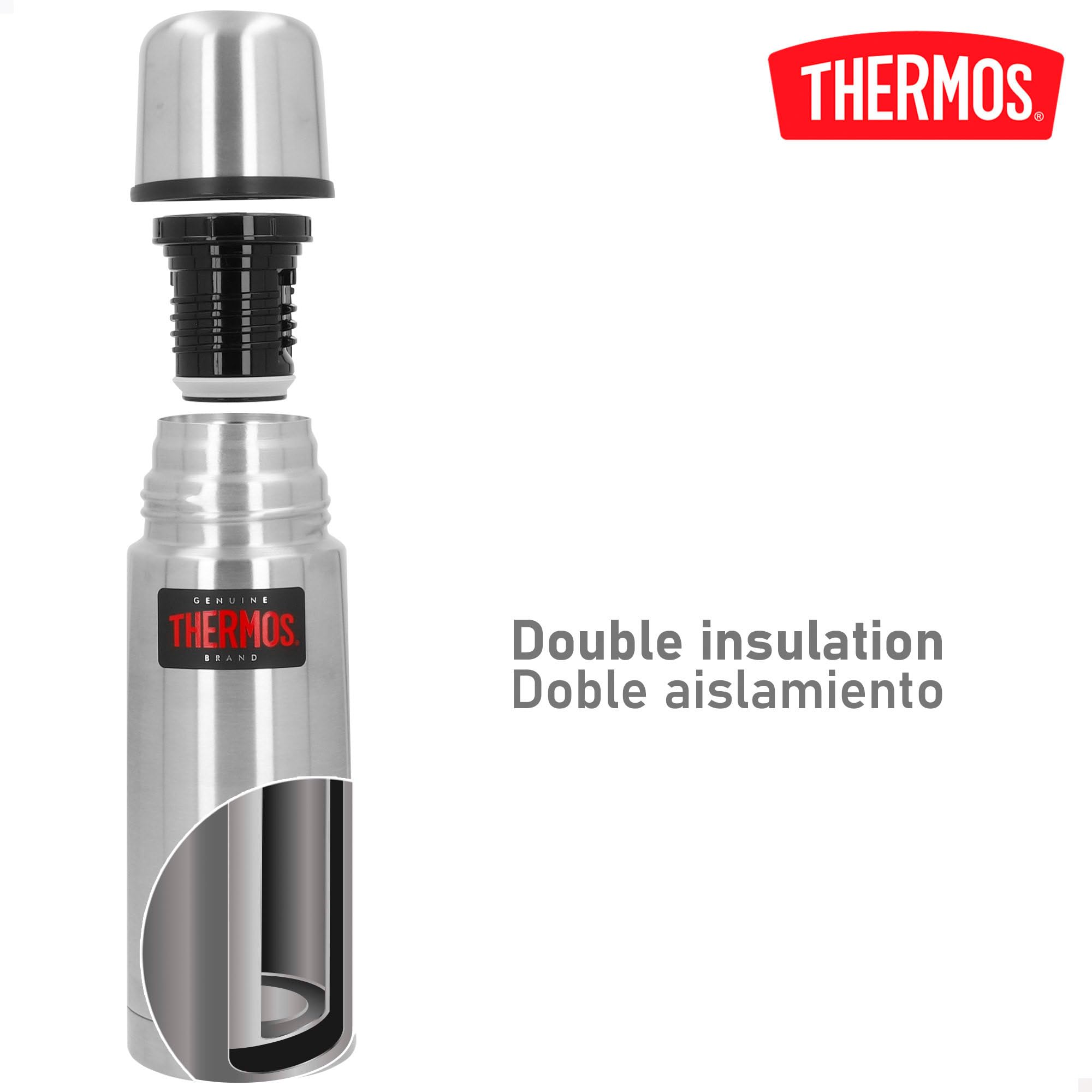 Thermos Leggero e Compatto in Acciaio Inox Opaco cm