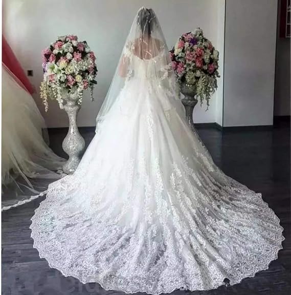 Princess Women's Off Shoulder Lace Wedding Dresses for Bride 2020 Wedding Gowns Court Train Bridal Gowns White 10