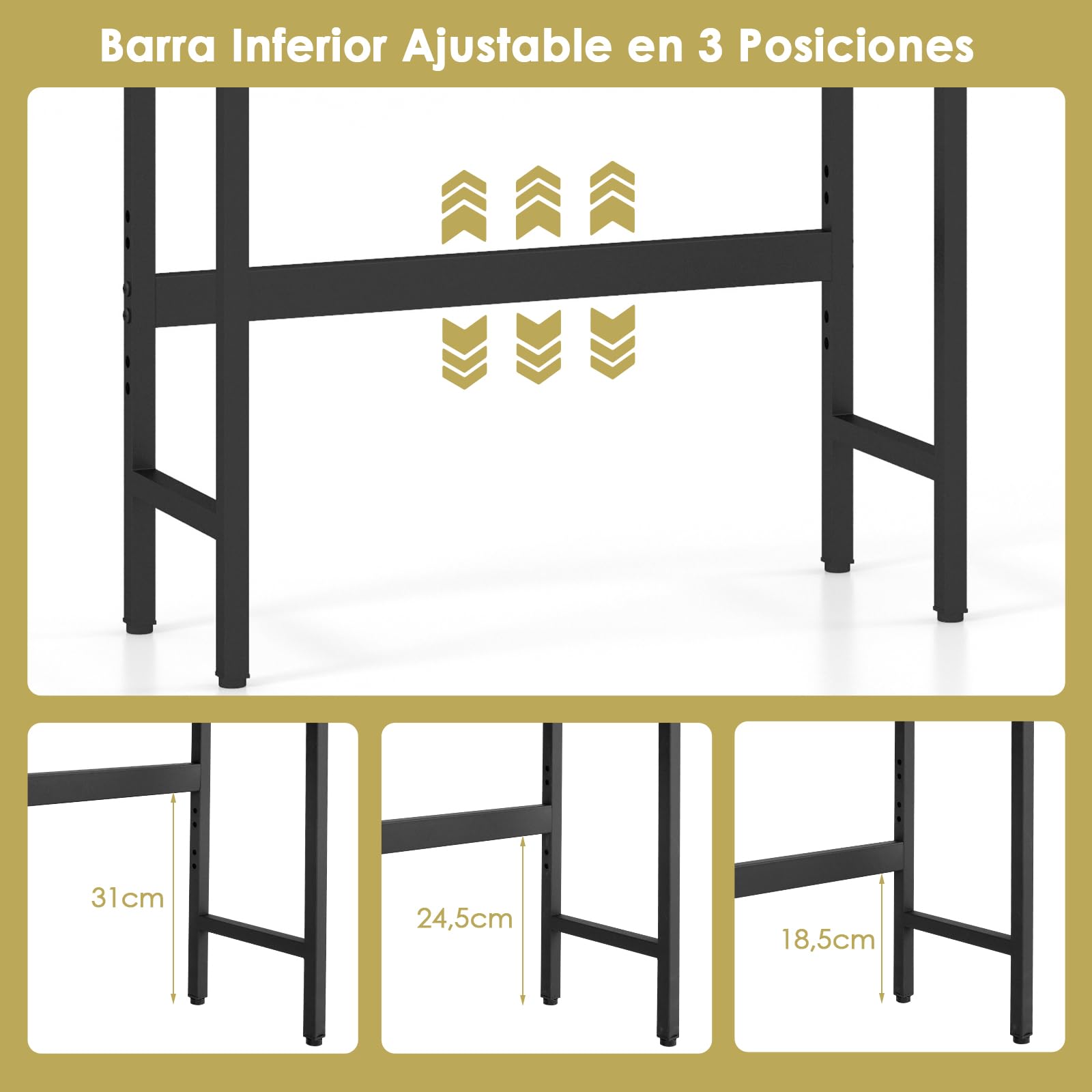 GOPLUS Armario sobre la Mesa del Inodoro, Armario de Baño con Doble Puerta, Compartimento Abierto, Estante Ajustable, Barra Inferior para Lavadero, 63x23x165,5cm (Blanco)