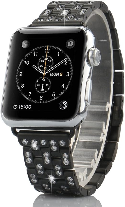 AWStech Deluxe Cinturino per Apple Watch 42mm Cinturino in Ricambio con  Gioielli Swarovski Cristallo Strass Lussuoso Brillante Bracciale in Acciaio  Inox per iWatch 42mm Serie 1 Serie 2 Serie 3 : Amazon.it: Elettronica