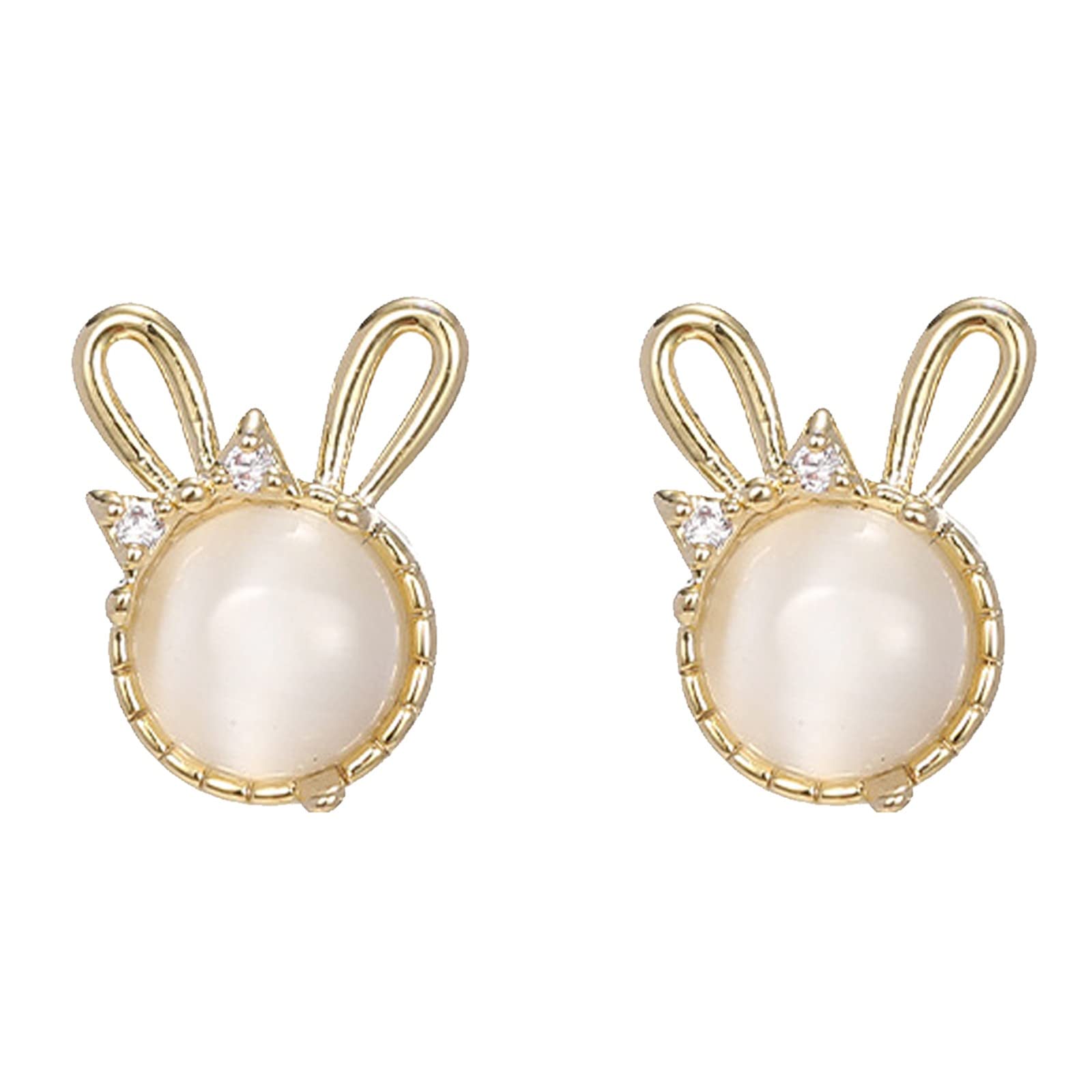 Pearl Carrot Heart Hoop Earrings Bunny Ear Shape For Women