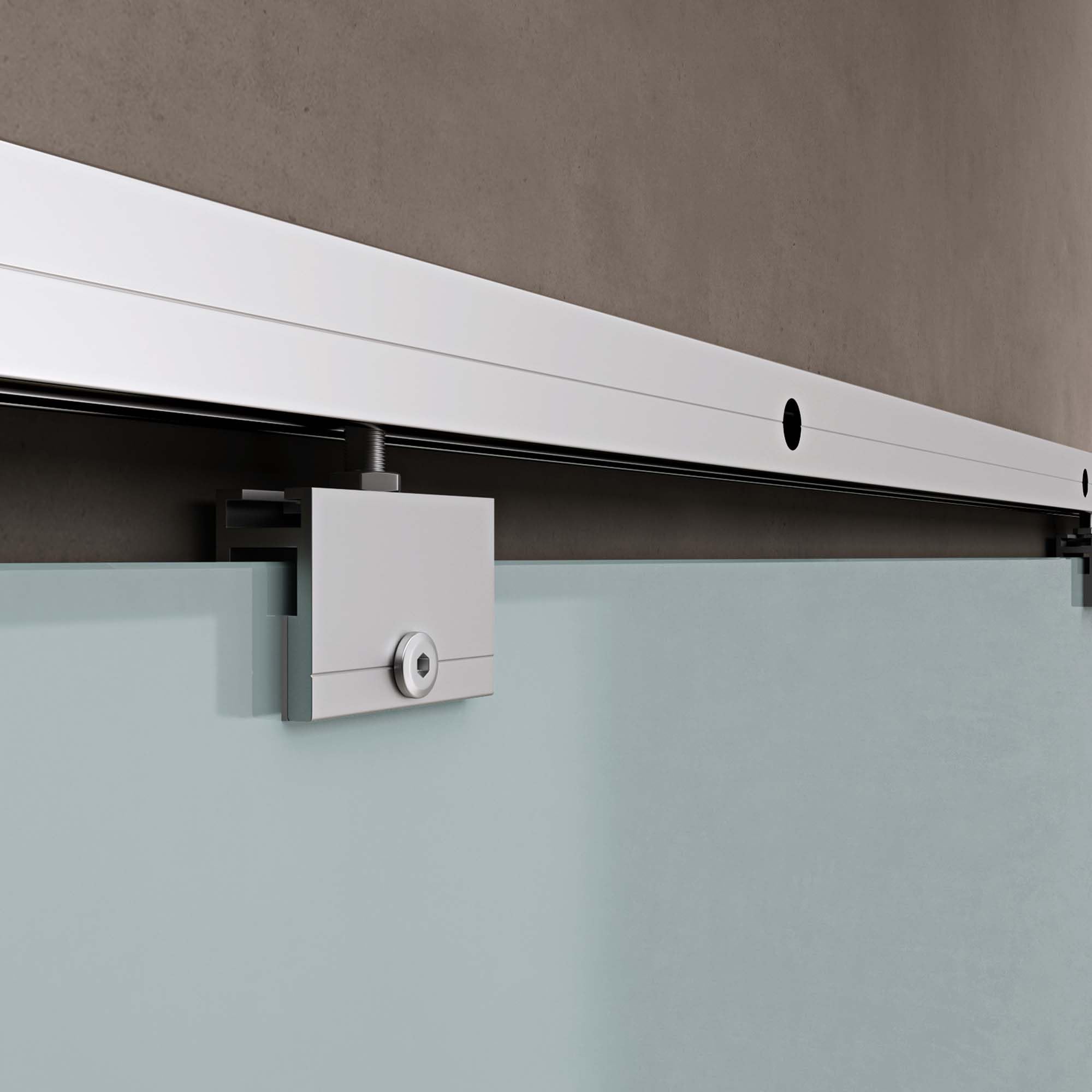 doporro Porta Scorrevole in Vetro per Interni 102,5x215 cm con Binario