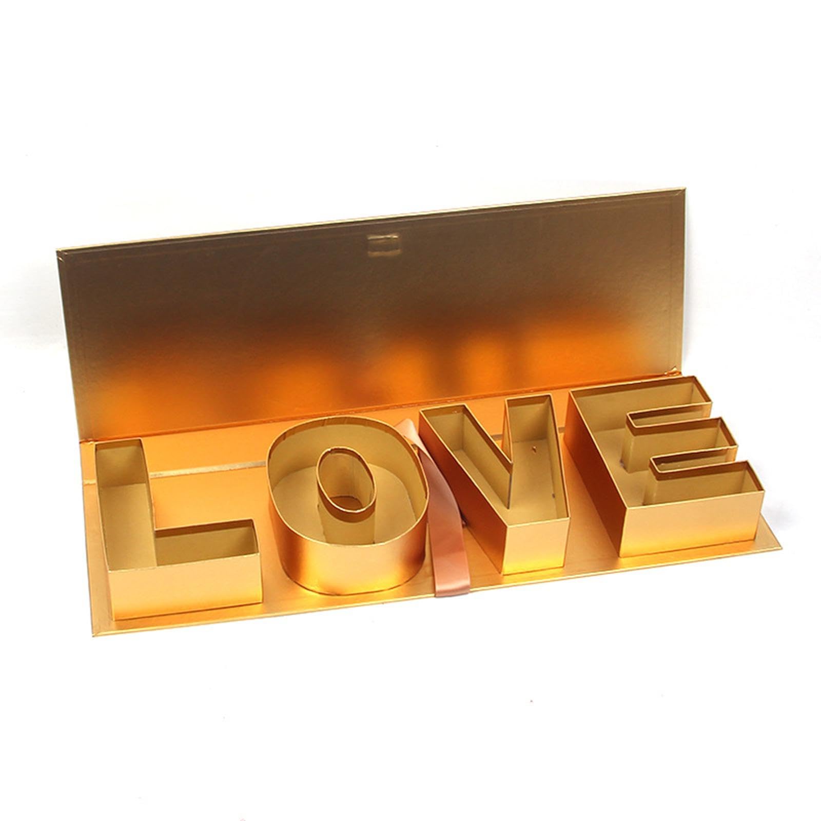YWMJZEU Caja de Regalo de Cartón Vacía para Flores, Recipiente Versátil, Ideal para El Día de La Madre, Cumpleaños, Boda O Cualquier Otra Ocasión, Oro, tal como se describe