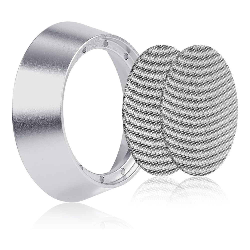 CTRLZS 12 Magnetic Dosing Funnel Set,54mm Espresso Dosing Funnel Puck Screen Kit Aluminum Portafilter Funnel with 2 Filter